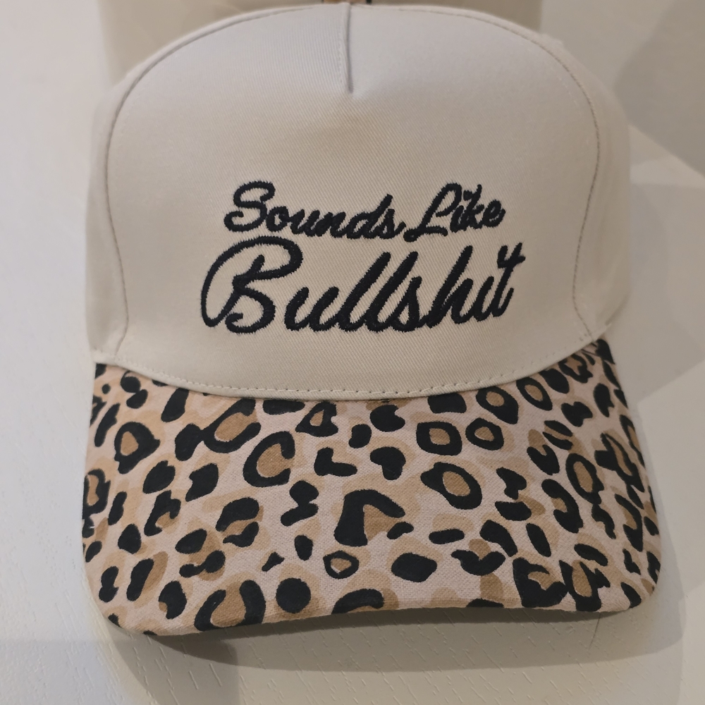 Boutique "Sounds Like Bullsh*t" Leopard Baseball Hat | Adjustable OS NIB - Picture 6 of 6